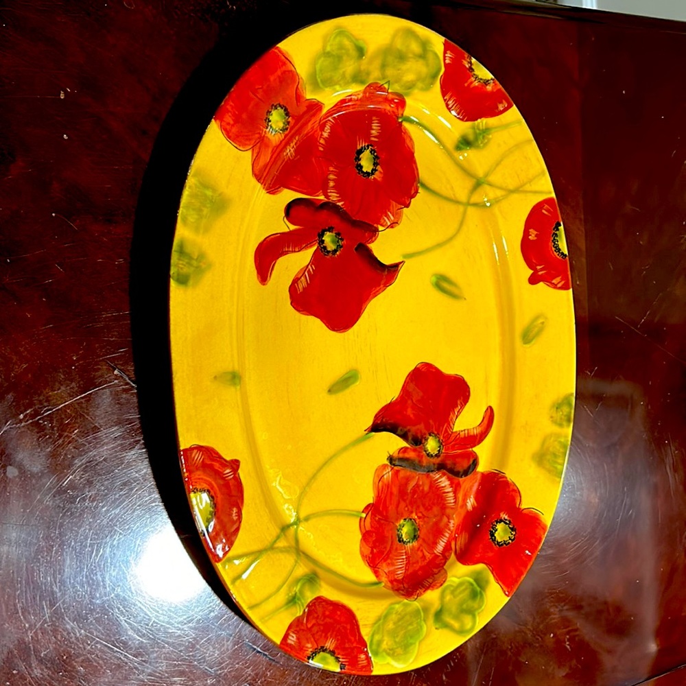 COPY - Fleur Rouge by AMBIANCE Large Oval Serving Platter